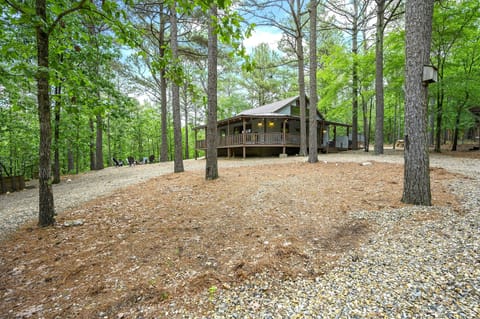 So many beautiful pine trees surrounding Bearskin Lodge! Plenty of parking!