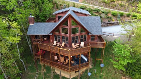 Mountain home with great views and outdoor living.