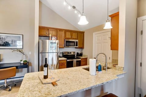 Granite countertops and stainless steel appliances - plus all the pots, pans, utensils, etc. you need to cook a nice meal!