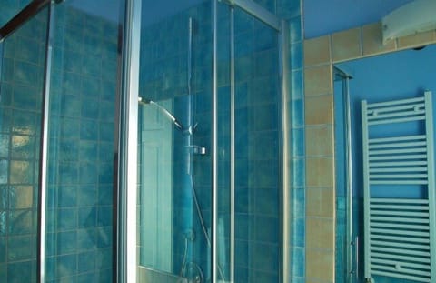 Shower, free toiletries, hair dryer, bidet