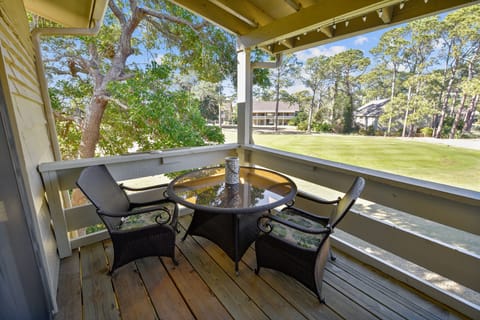 Peaceful shaded area on the back balcony