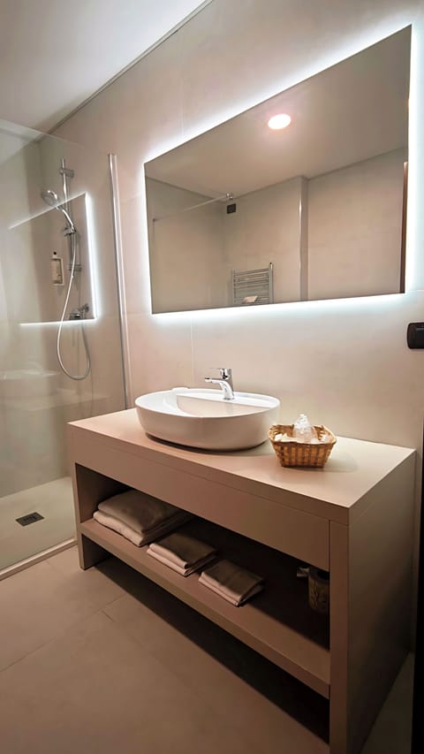 Shower, free toiletries, hair dryer, bidet