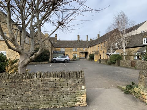 View from the cottage front gate - archway is the centre of the high street.