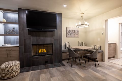 Living room and dining area