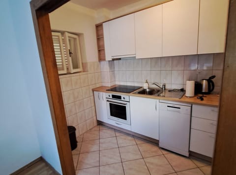 Apartment (Three Bedroom Apartment with Balcony) | Private kitchen | Fridge, microwave, stovetop, electric kettle