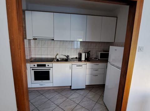 Apartment (Three Bedroom Apartment with Balcony) | Private kitchen | Fridge, microwave, stovetop, electric kettle
