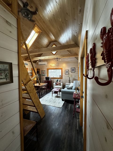 Living Space with soaring Cathedral Ceilings. 
