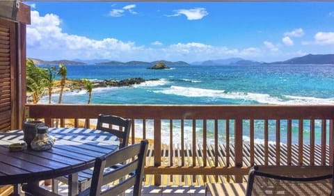 First floor balcony overlooking Shark Island, St. John and the BVI's
