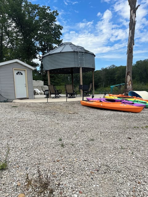 Showerhouse and gazebo. 