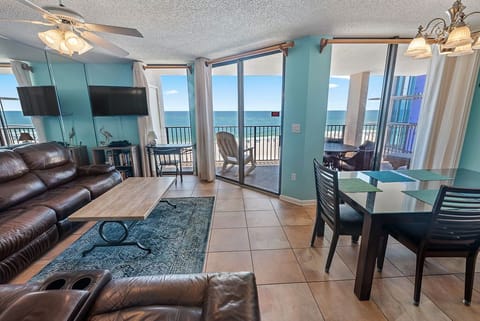 Deluxe Condo, 3 Bedrooms, Balcony, Beachfront (801) | Living area | Flat-screen TV
