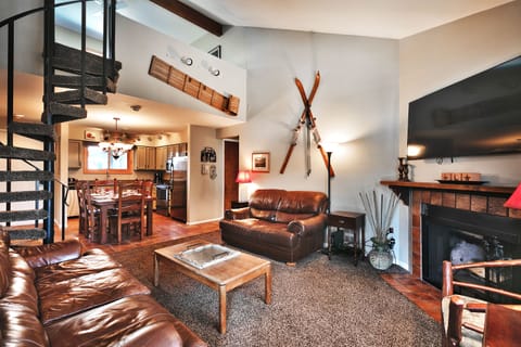 Living room opens into the dining area/kitchen