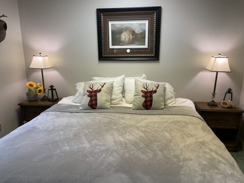 Main floor master bedroom with king bed. Sleeping area #1.