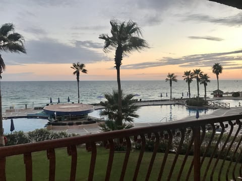 Balcony view of the pool and Sea of Cortez