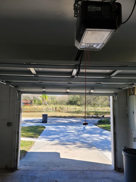 Garage door facing driveway