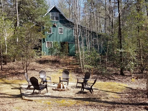 Firepit with firewood.  