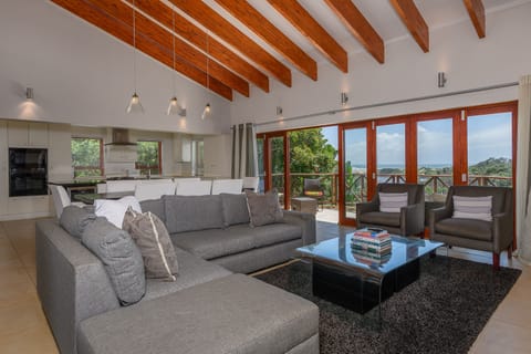 Luxury Villa, 5 Bedrooms, Non Smoking, Sea View | Living area | Flat-screen TV