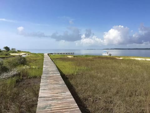 Boardwalk to beach and dock