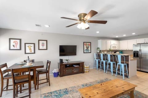 Comfortable seating and dining area.