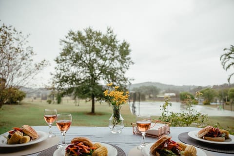 Enjoy a BBQ Dinner on the Bluebush Cottage Patio with stunning rural views