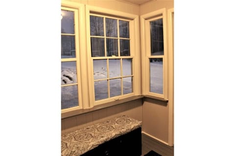 Gear UP! Sit & gear up or store stuff for your outdoor adventure in the Sunroom