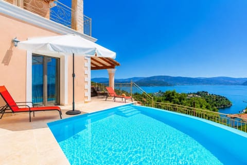 Private pool and terrace with sea views