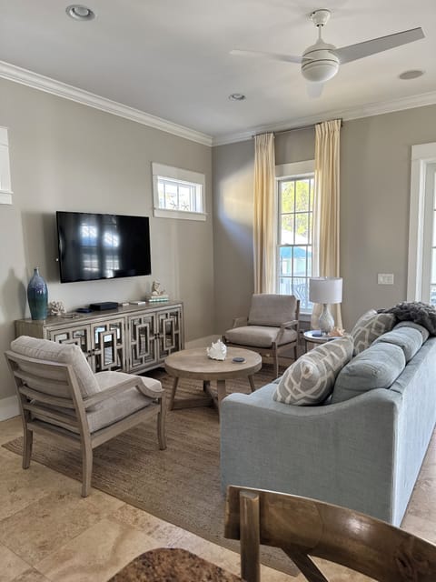 Comfy living room with new sofa and chairs