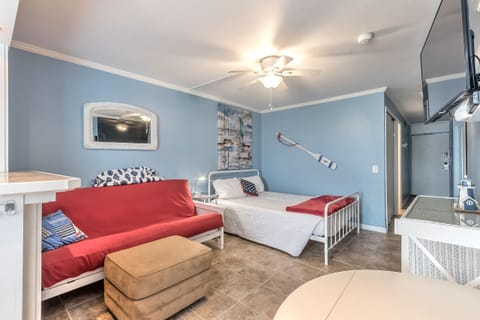 Queen size bed and futon