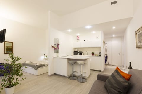 Apartment | Private kitchen | Stovetop, toaster, cleaning supplies