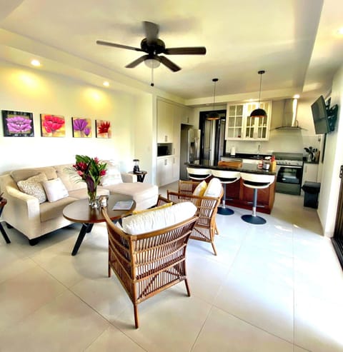 Stepping into the open plan living/kitchen