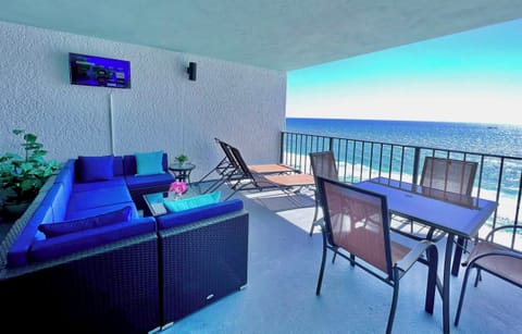 Wonderful Covered Balcony with Television