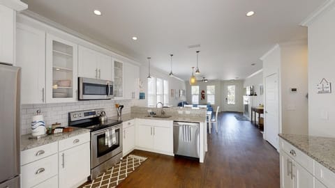 Kitchen looking into living area