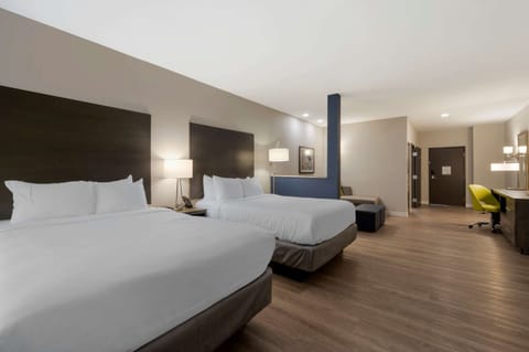 Standard Room, 2 Queen Beds, Non Smoking | Premium bedding, desk, iron/ironing board, cribs/infant beds