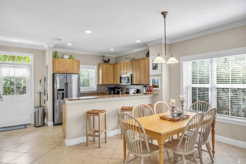 Dining room comfortably seating six