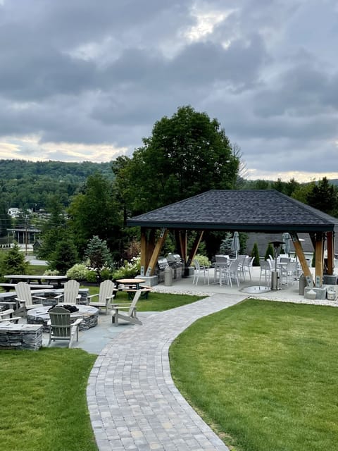 Grill and fire pit area is gorgeous