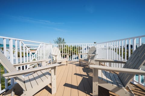 Observation deck with Adirondack seating to take in the views of the Island