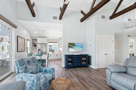 A Smart TV is in the Living Area