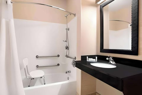 Premium bedding, desk, blackout drapes, iron/ironing board