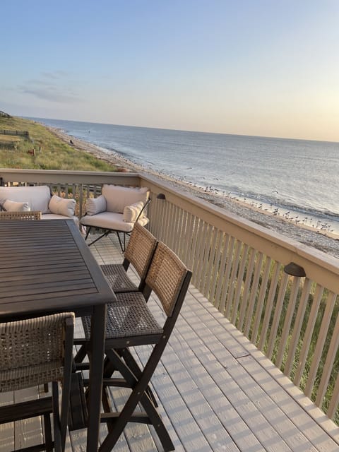 Balcony seating for eating or just relaxing.