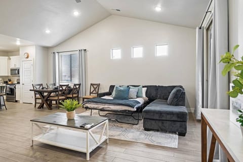 Sofa Sleeper Opens up and can be made with additional Linens from the Closet