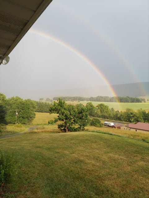 double rainbow view from front deck