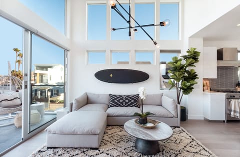 Family room with patio views of the park and also the bay