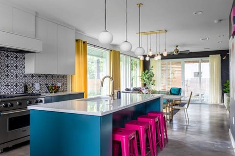 Spacious Kitchen Featuring Island And Seating