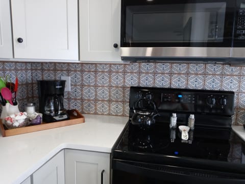 Flat top range and coffee station.