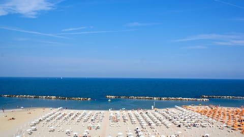 On the beach, white sand