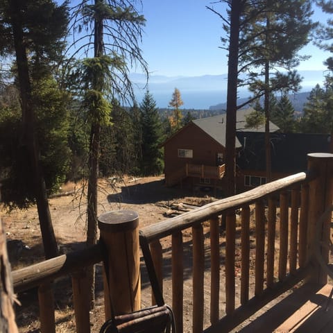 View of Flathead Lake from the cabin porch