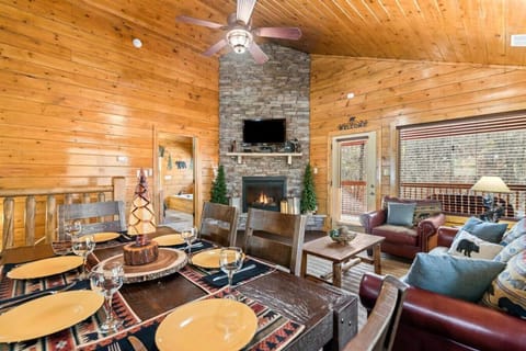 Dining area open to the Fireplace and Living Room.