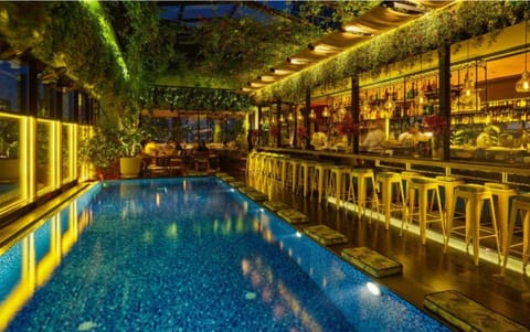 Outdoor pool, open 6:00 AM to 6:00 PM, sun loungers