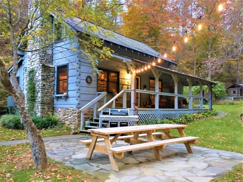 Classic mountain cabin built with white pine harvested from original property.