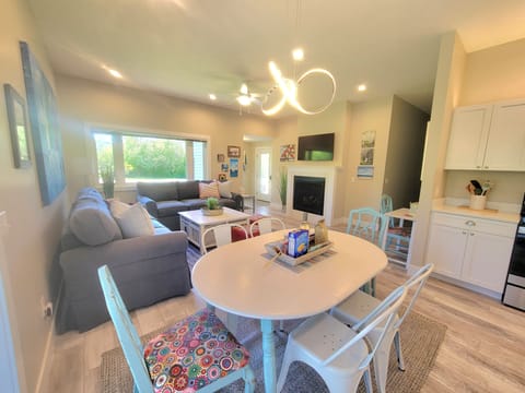 open floor plan kitchen /dining/ living room.