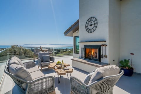 Breathtaking patio space with outdoor fireplace